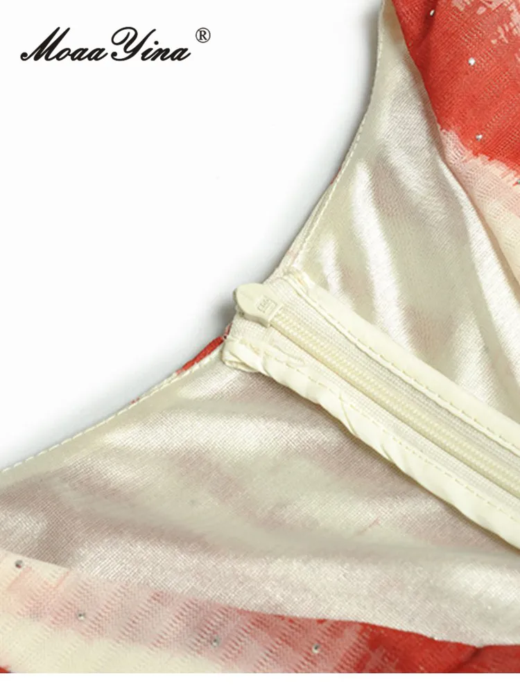 Женское винтажное платье с блестками MoaaYina летнее дизайнерское высокого качества