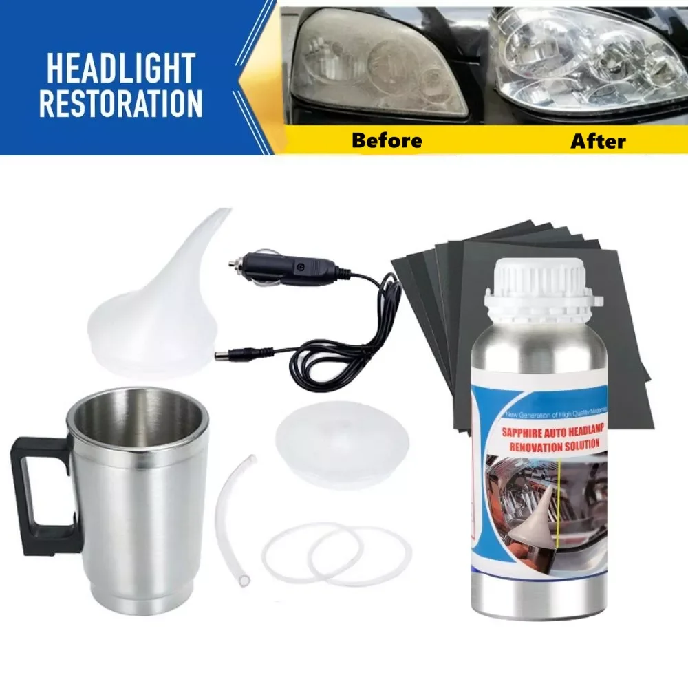 

Headlights Renovation Kit Repair Headlight Fluid Polishing 800ml Workshop Automotive Care Tool Liquid Polymer Evaporator