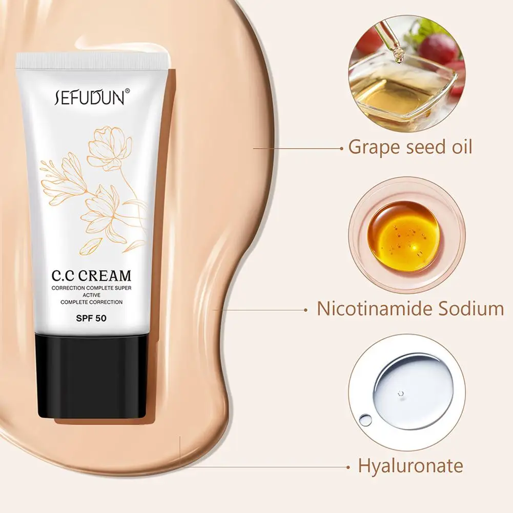 Крем для коррекции тона кожи CC SPF 50 корректирующий цвет саморегулирующийся