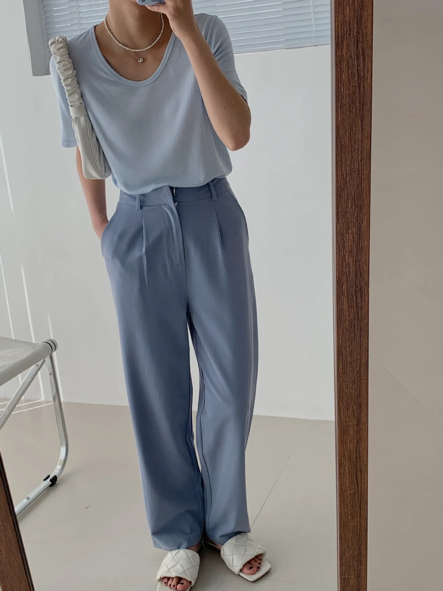 

Ladies T-Shirts Women's T-Shirts Summer Fashion Solid Color Short Sleeve Casual Tops A3060