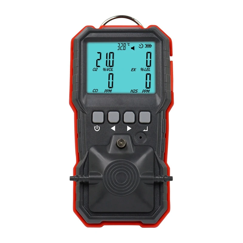 

Big Deal Compound Gas Monitor Multi Rechargeable 4 In 1 Digital Combustible O2 H2S CO Gas Sensor Vibrating Light Alarm Detector