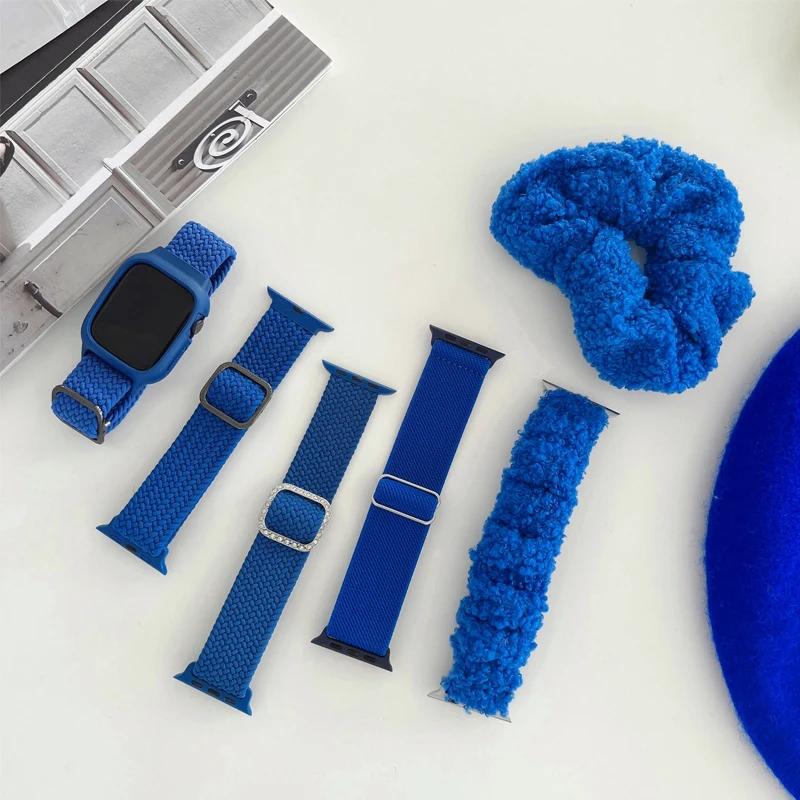 

Strap For Apple Watch Band 7 44mm 42mm 38mm 40mm 41mm 45mm International Klein Blue Bracelets correa Watchband Series 7 6 5 4 SE