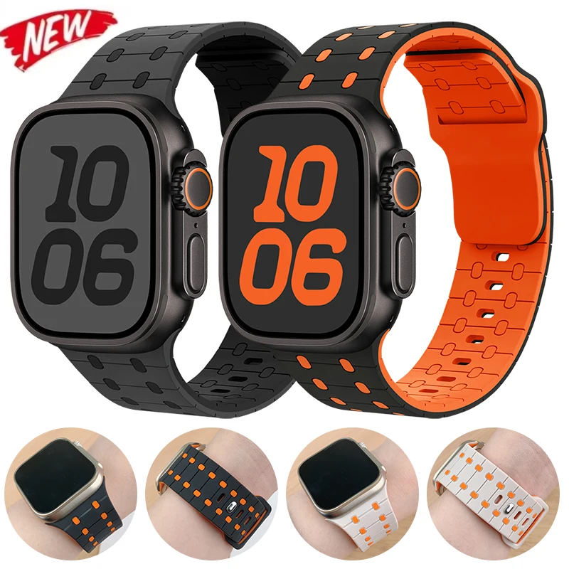 Силиконовый ремешок для Apple часов размер 41 - 49 мм цвет в ассортименте