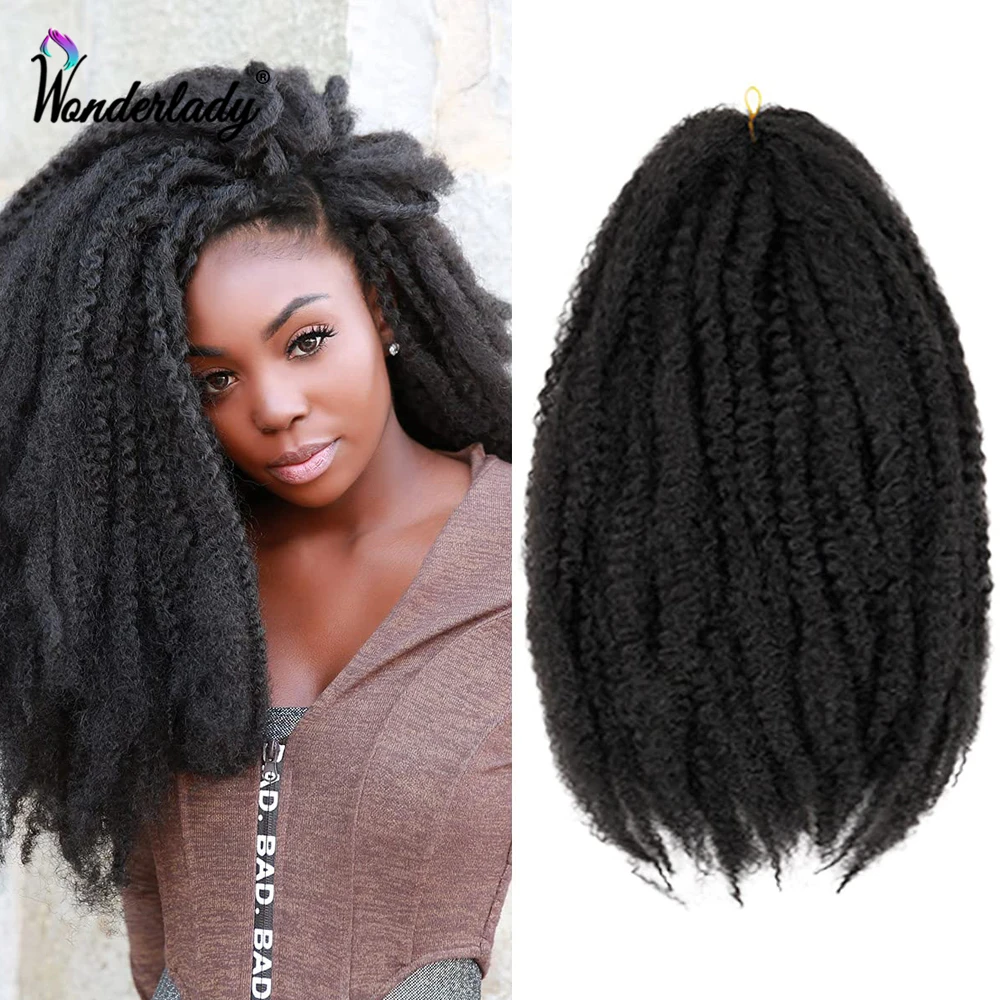 

WonderLady Afro Braiding Hair 18 inch 100g Synthetic Soft Marley Braid For Crochet Braids Kinky Twist Hair Extension For Women