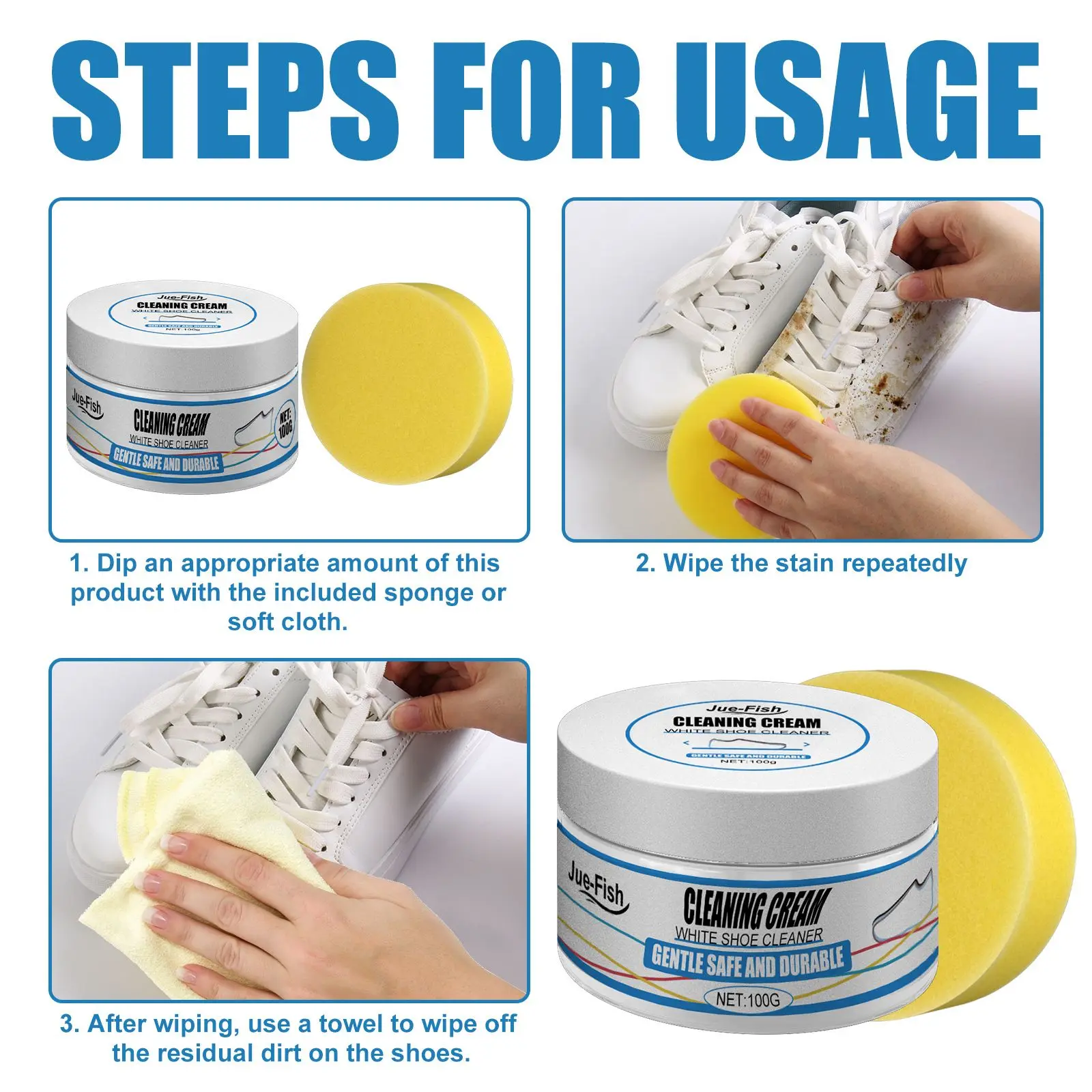 

Reusable Shoe Brush White Shoes Cleaning Stain Wipe Sponge Shoes Dirt Cream Whitening Cleaner Shoes Cleaning Agent