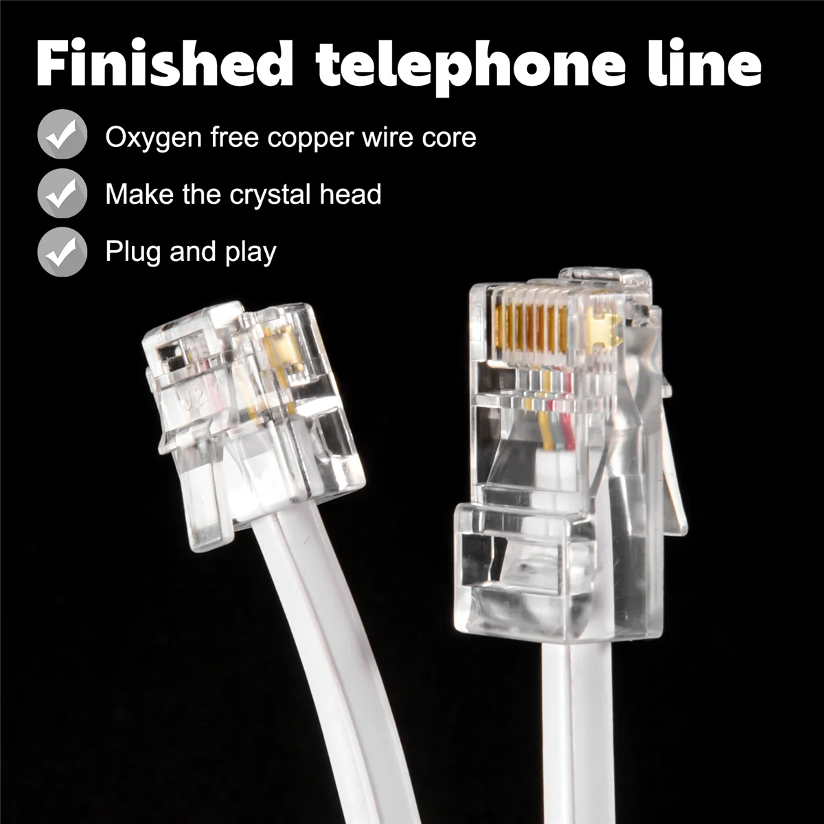 Модульный Телефонный интернет-удлинитель RJ11 6P4C к RJ45 8P4C 3 метра