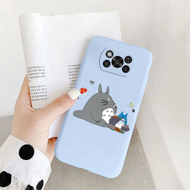 Милый чехол для телефона с аниме Тоторо Poco X3 Pro X 3 NFC жидкий силиконовый защитный