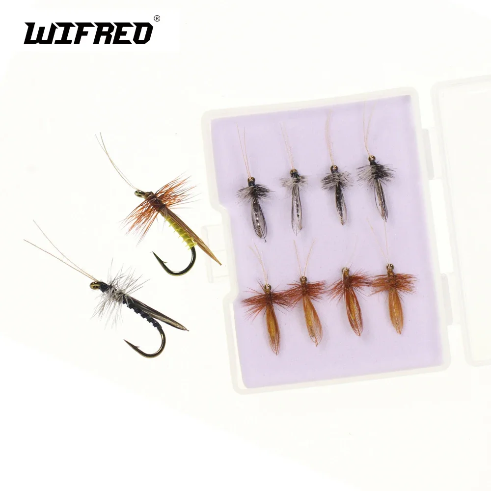 WIFREO 8 шт./кор. # 14 коричнево-серая приманка Caddisfly Sedge для взрослых мягкая сухой мухи