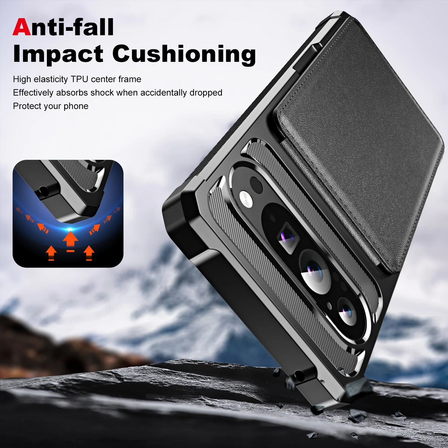 Защитный вертикальный чехол-кошелек для карточек в стиле милитари Google Pixel 9 ProXL 7 7A