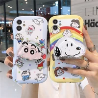 small waist snoopy with quicksand bracket phone cases for iphone 13 12 11 pro max mini xr xs max 8 x 7 se 2020 back cover