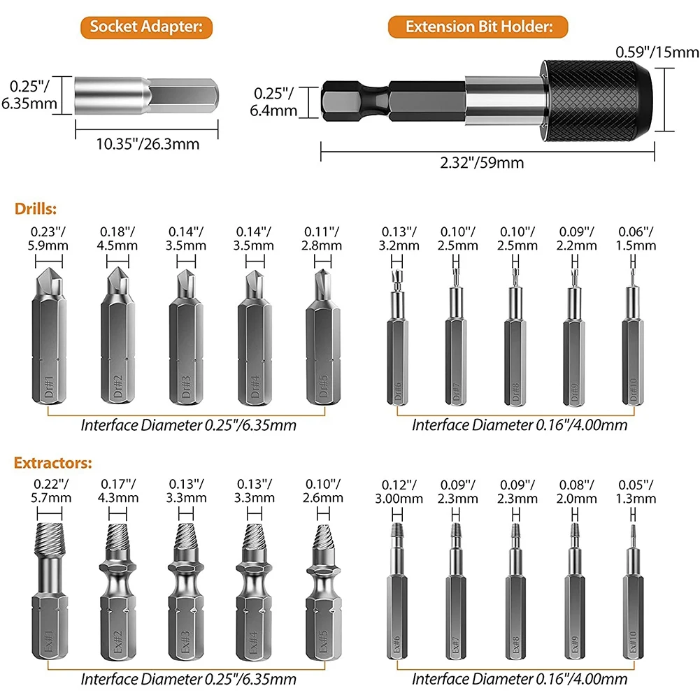 Matco screw extractor set