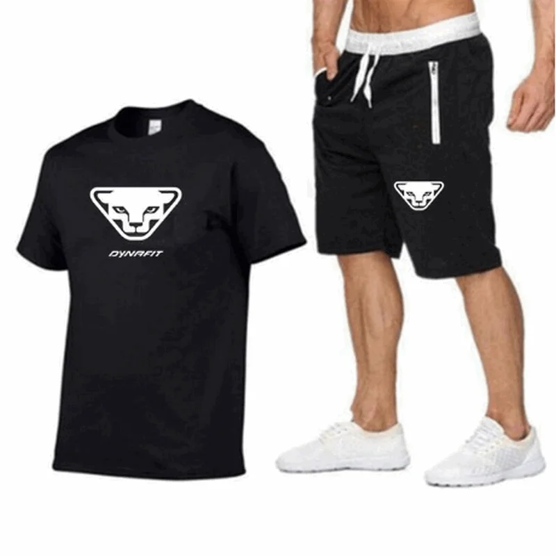 

2023 Мужская спортивная одежда из двух частей DYNAFIT Повседневная футболка с короткими рукавами и шорты на шнурке быстросохнущая летняя дышащая мужская одежда