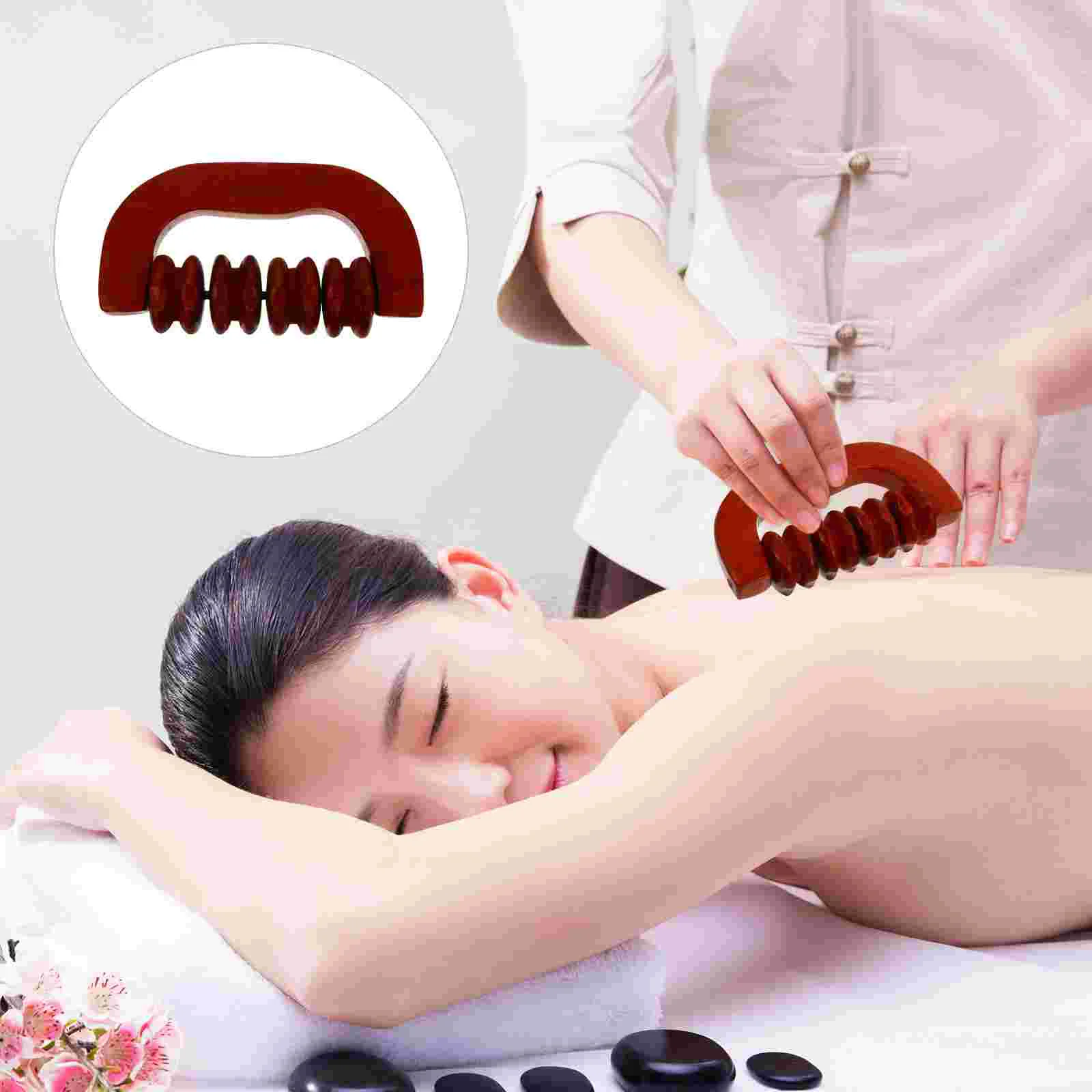 

1 Pc Hand-held Muscle Massager Fitness Roller Muscle Roller (Wood Color)