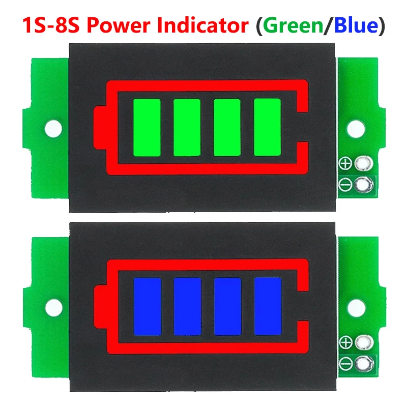 

1-8S 1S/2S/3S/4S Single 3.7V Lithium Battery Capacity Indicator Module 4.2V Display Electric Vehicle Battery Power Tester Li-ion