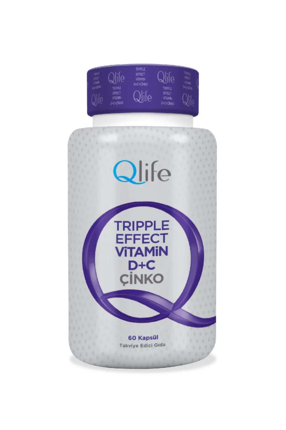 

Qlife Tripple Effect Vitamin C + D Zinc 60 Capsule extra protection high rate of vitamin c and d vitamin concise body complex bone