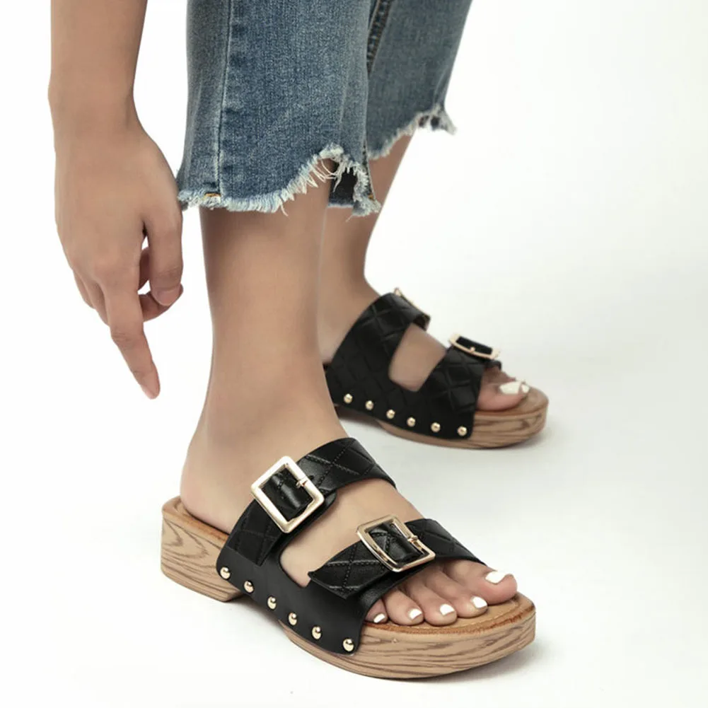 

Сандалии Lapolaka женские на плоской подошве, летняя удобная обувь без застежек, с деревянной подошвой, для ходьбы, 2022