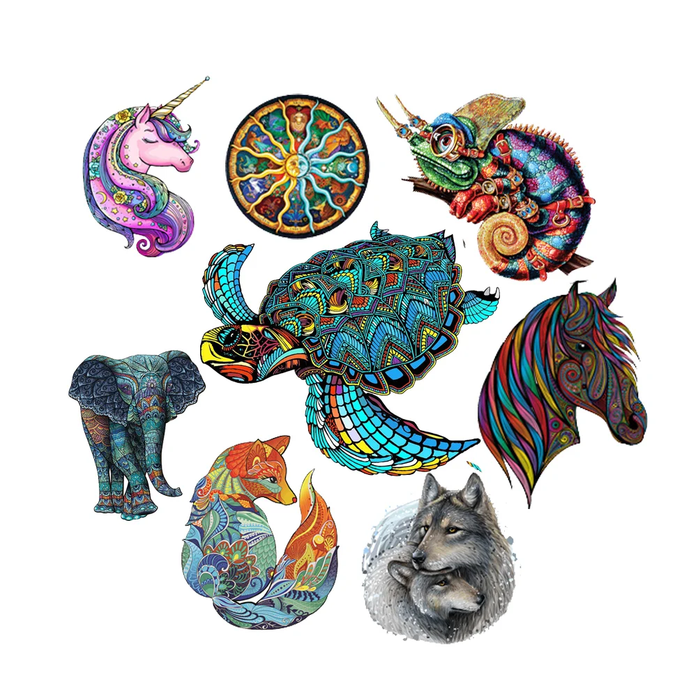 

2022 New Animal Wooden Puzzle for KIDS TOYS A3 A4 A5 3D Wood DIY Crafts Shaped Christmas Gift Wooden Jigsaw Puzzles Adults Gift