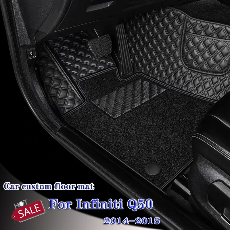 

For Infiniti Q50 2014 2015 Car Floor Mats Auto Interiors Carpets Foot Rugs Dash Custom Covers Artificial Leather Pads