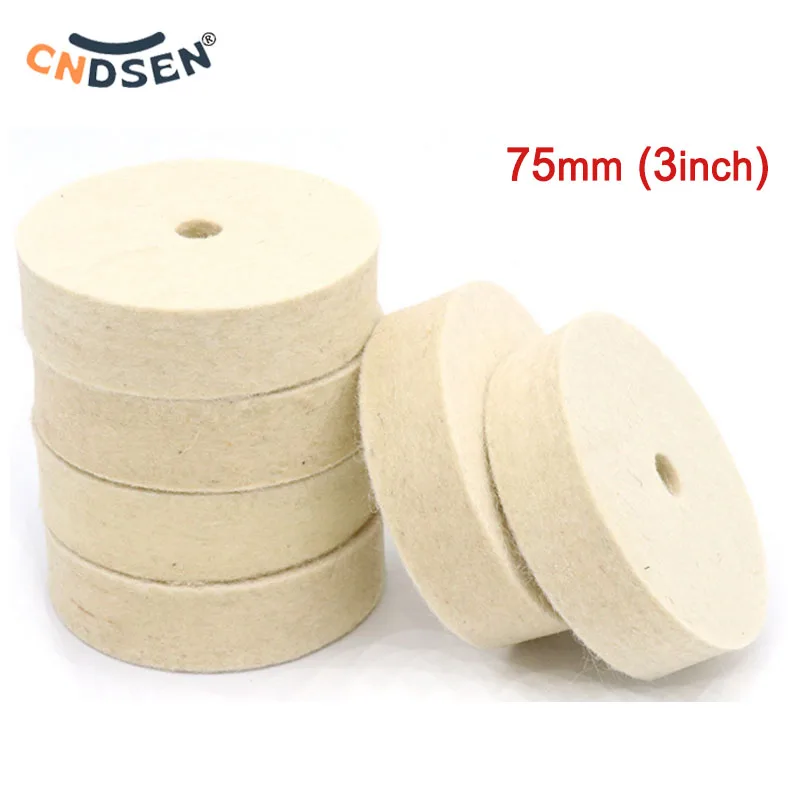 

75mm(3inch) Wool Buffing Wheel Disc Felt Wool Polishing Pad Abrasive For Polishing Brush Table Mill Bench Grinder Rotary Too