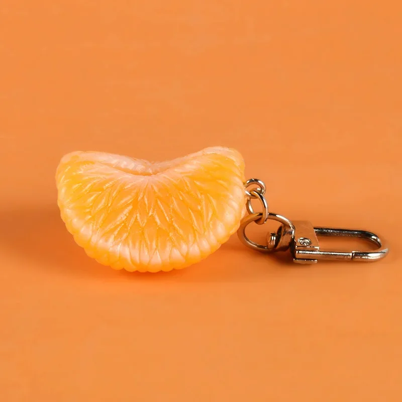 Модная цепочка для ключей из оранжевого мандарина новая модель подвески ПВХ в