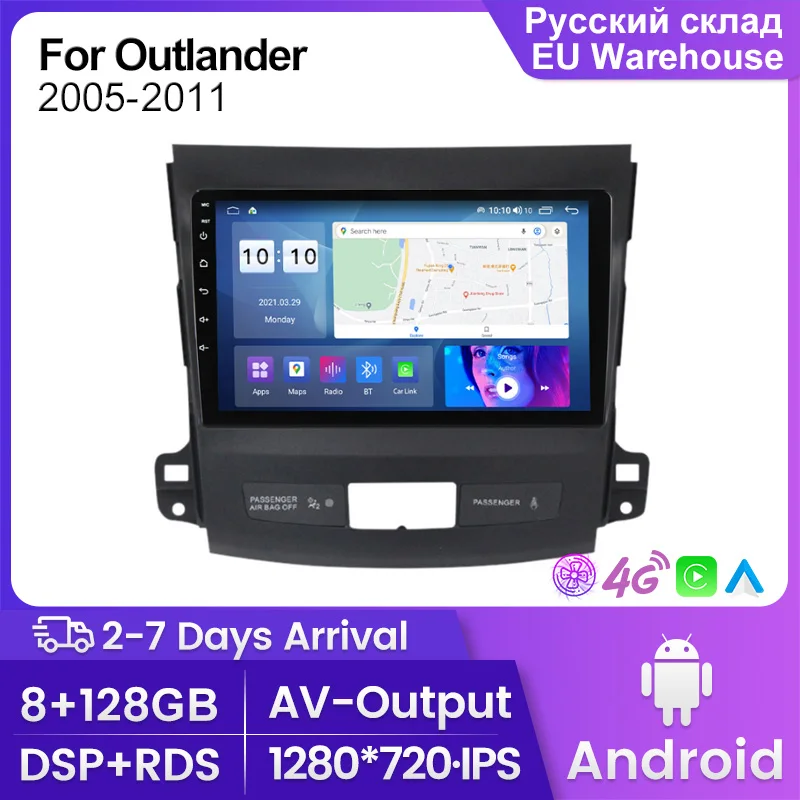 

Android 11 8+128G Car Multimedia Player For Mitsubishi Outlander 2006-2014 Peugeot 4007/Citroen C-Crosser WIFI BT Carplay Radio