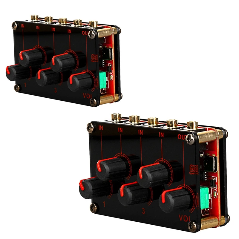 

4 Channel Audio Stereo Mixer USB 5V Power Line Mixer Portable Analog Sound Mixing Console Highest Sound Quality