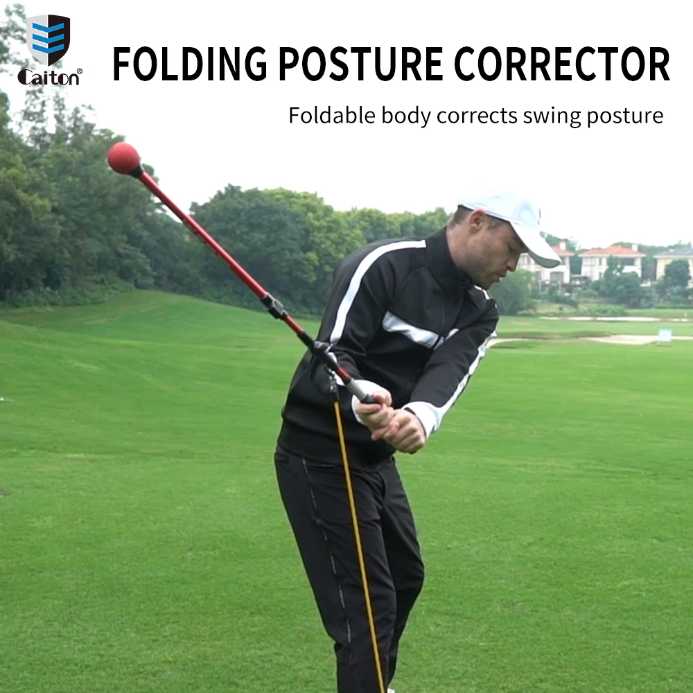 Caiton Golf Folding Swing Trainer, Posture Corrector + Hand Grip, Double Boost Your Swing Skills