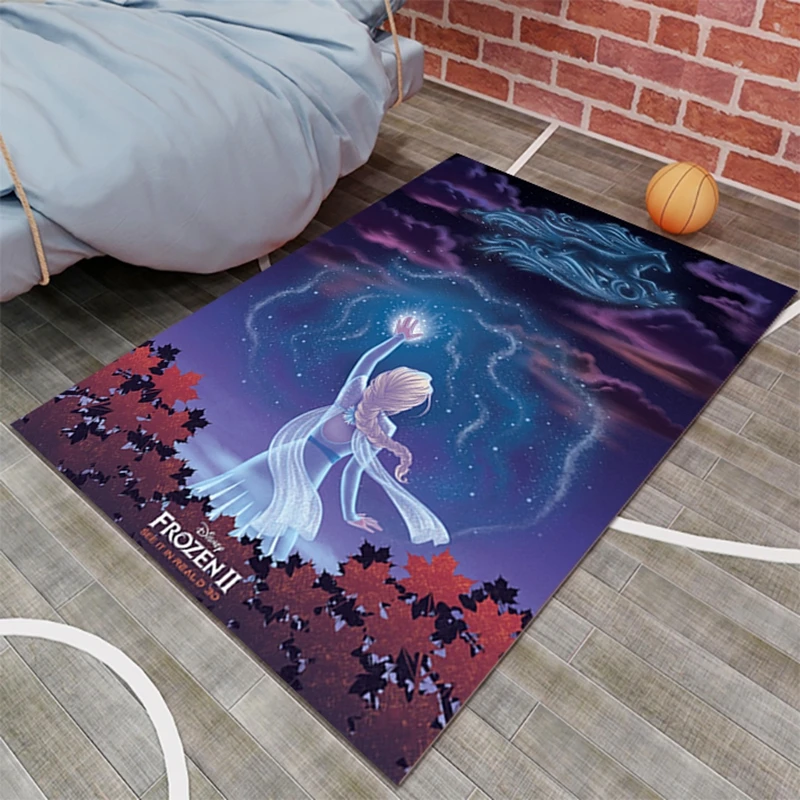 

Frozen Door Mat Living Room Bedroom Rug Floor Mat Gift Play Non-Slip Mat Multi-Style Cartoon Princess Square Carpet 3d Printing