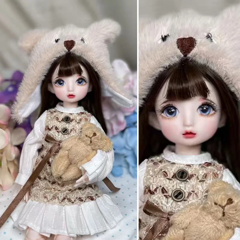 

Кукла шарнирная, 30 см, с синими глазами и коричневыми париками