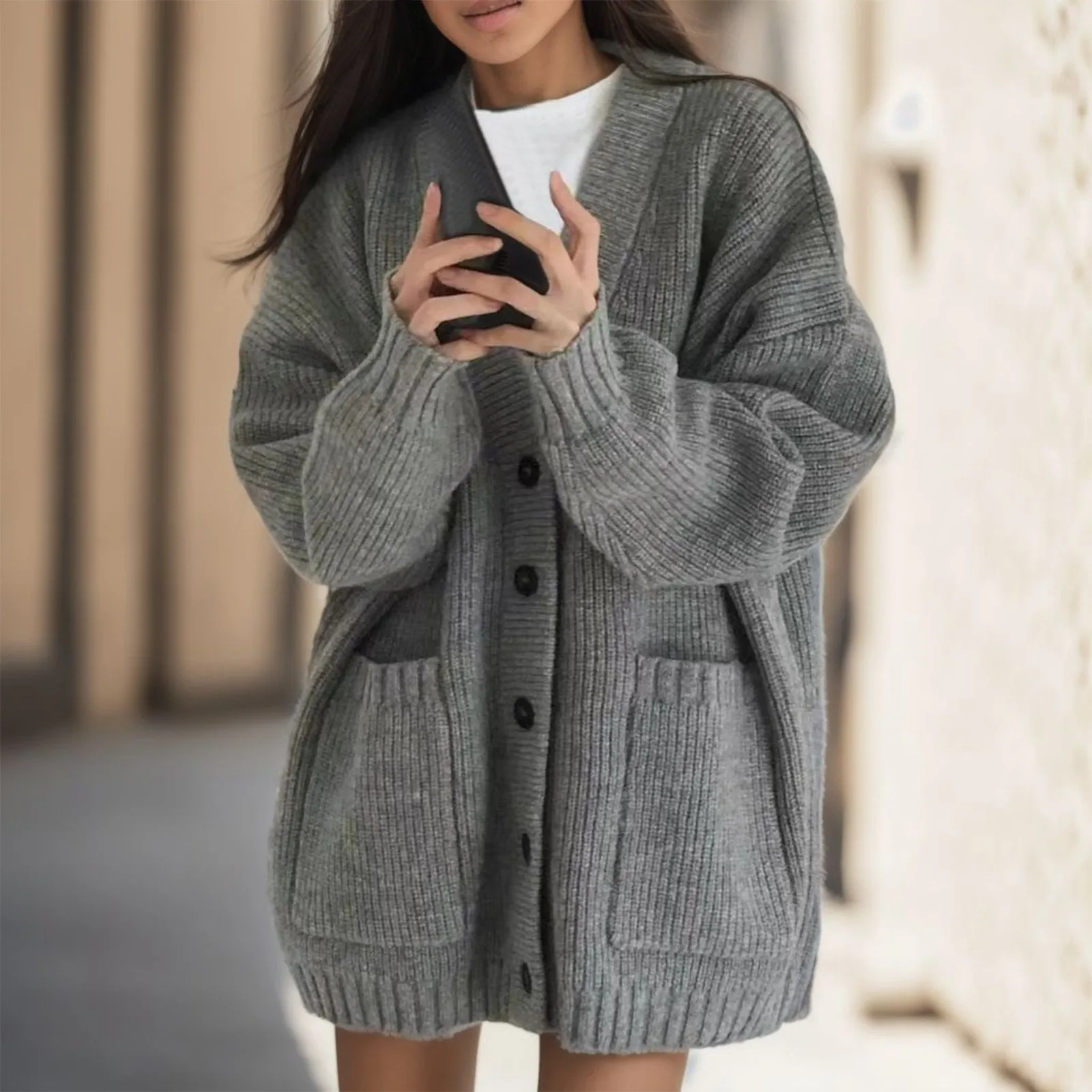 

Japan School Sweater Spring Autumn Solid Color V-neck Knitted Sweater JK Uniforms Cardigan Girls Sudent Cosplay Tops