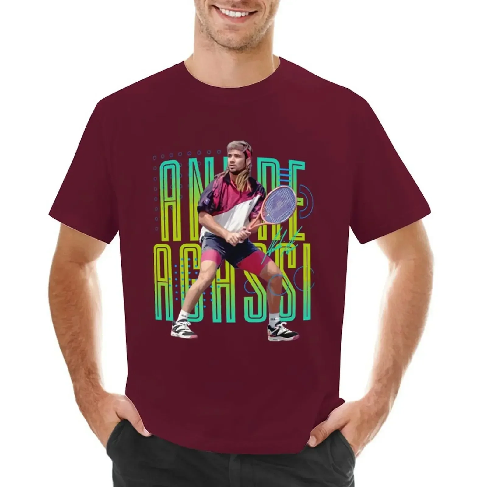 Футболка мужская черная с дизайном на заказ рубашка в стиле 90-х Андре агаскарси