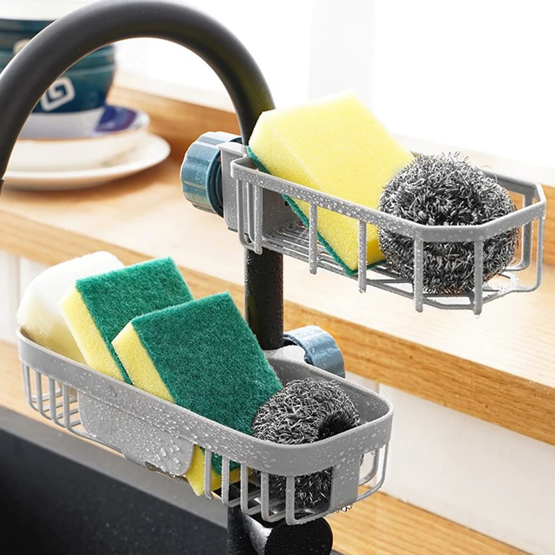 

1pc Adjustable Sink Drain Rack Sponge Storage Faucet Holder Soap Drainer Shelf Basket Organizer Kitchen Bathroom Accessories