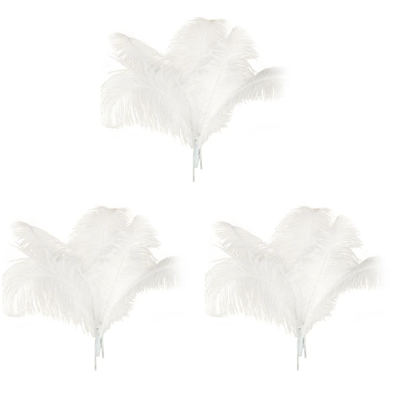 

30 Pcs Natural Ostrich Feathers Wedding Party Decoration White 45-50Cm