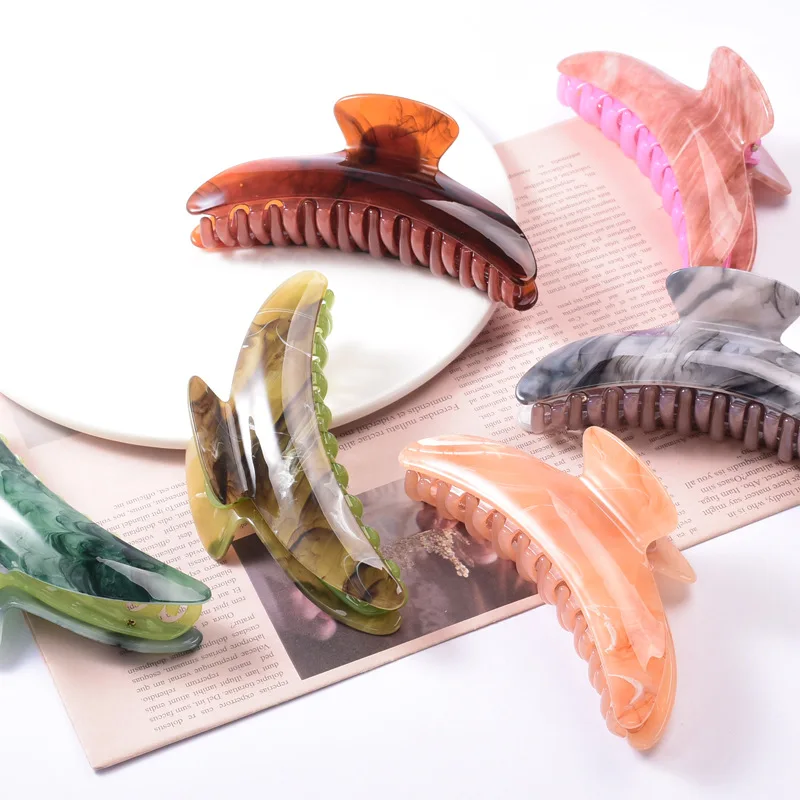 2023 акриловые большие заколки в форме акулы элегантные модные женские для волос