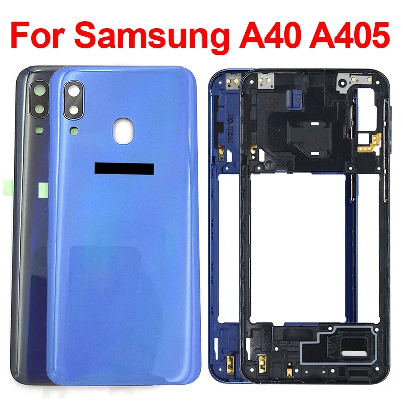 

Middle Frame Original For Samsung Galaxy A40 2019 A405 SM-A405F A405DS Housing Battery Back Rear Door Cover