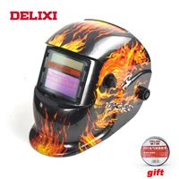 delixi welding mask welder protection head mounted welding mask solar automatic dimming adjustable welding mask helmet skull