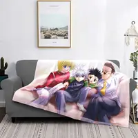 Killua Zoldyck Kurapika Freecss Gon Blankets Fleece Hunter X Hunter Anime Ultra-Soft Throw Blanket for Bedding Couch Bed Rug 09