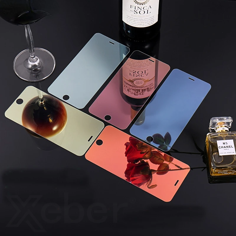 

9H HD Luxury Colorful Mirror Tempered Glass For IPhone 13 11 12 Pro Max Mini XR XS 6 7 8 Plus SE Gradient Screen Protector Film