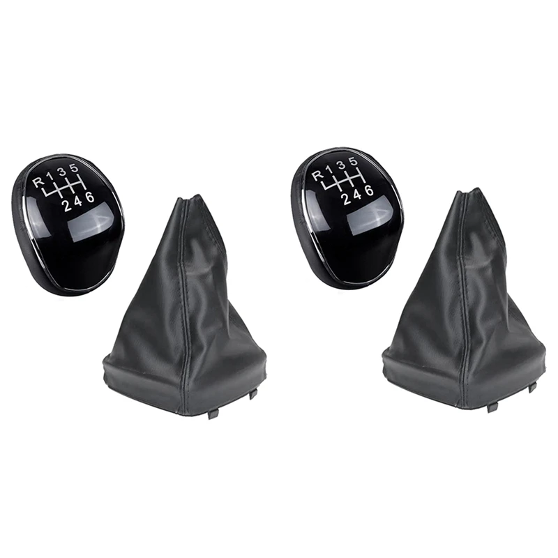 

2X 6 Speed Leather Gear Shift Knob Shift Lever Gaitor Boot Cover For Ford Mondeo IV S-MAX C-MAX Transit Focus MK3 MK4
