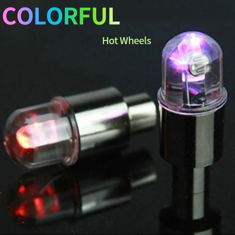 

2PCS Car Wheel LED Light Motocycle Bike Light Tire Valve Cap Decorative Lantern Tire Valve Cap Flash Spoke Strobe Neon Lamp
