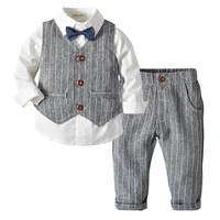 jenya fashion autumn infant clothing set kids baby boy suit gentleman wedding formal vest tie shirt pant 4pcs clothes sets