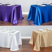 1pcs solid color satin table cloth tablecloth table cover overlay for birthday wedding banquet restaurant festival party supply