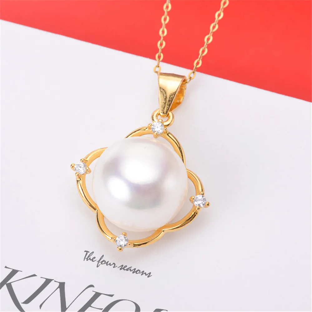 

S925 Sterling Silver Pearl Pendant Settings Blank/Base For DIY Pendant Jewelry Making Accessories Suitable for 10-11mm Bead