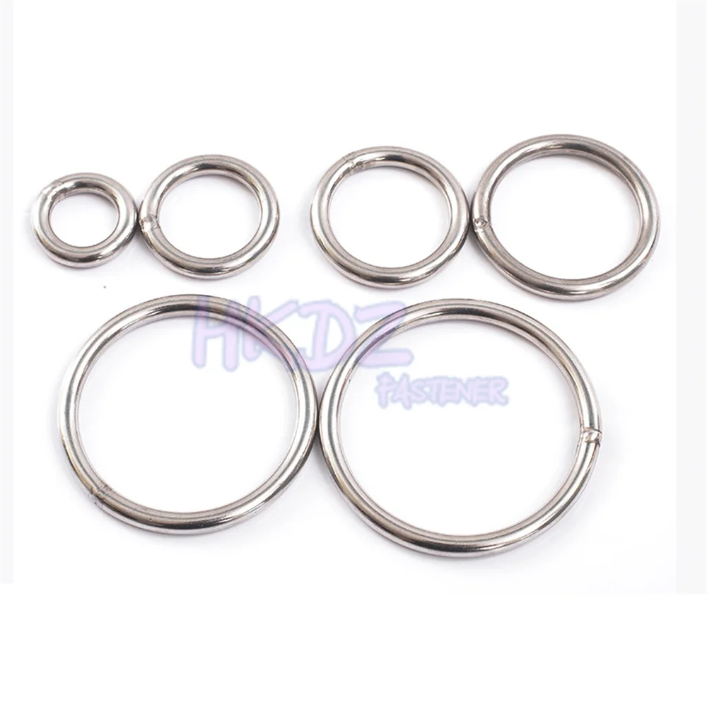 

304 Stainless Steel Round Rings Smooth Solid O Ring Heavy Duty Welded Round Wire Rigging Marine Boat Hammock Yoga Hanging Ring