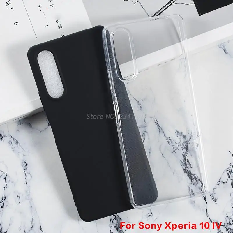 

Plain Soft Black TPU Case For Sony Xperia 10 IV Silicone Caso Anti-knock Transparent Phone Case For Sony Xperia 10 IV Back Cover