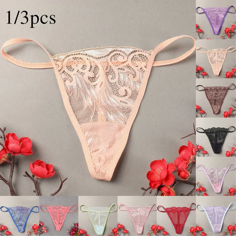 

Sexy Women Lace Thongs Lingerie G-String Panties V-String Knickers Underwear Briefs Transparent Low-Waist Underpants