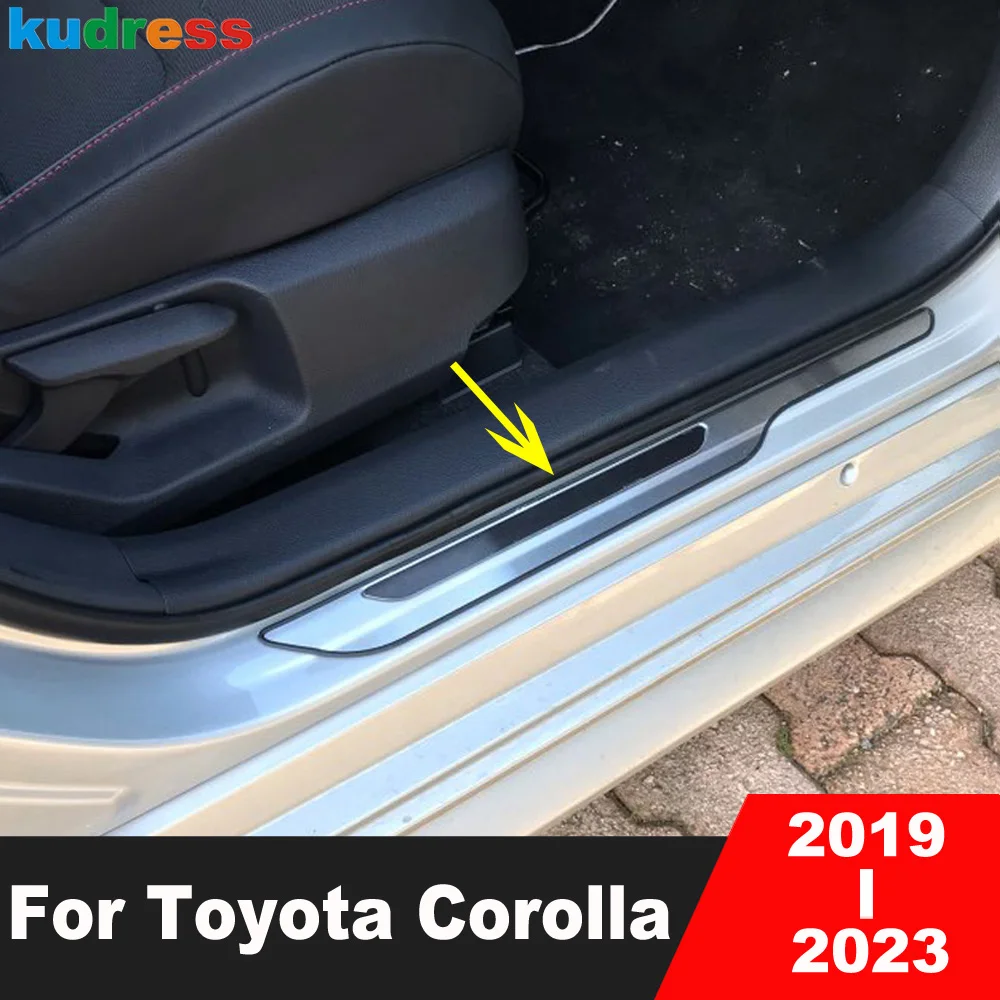 

For Toyota Corolla 2019 2020 2021 2022 2023 Stainless Steel Car Door Sill Scuff Plate Cover Trim Protector Guard Pad Accessories