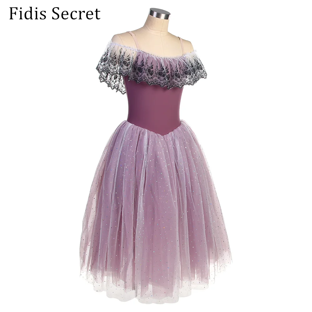 Романтическая танцевальная одежда серого фиолетового цветов для танцев