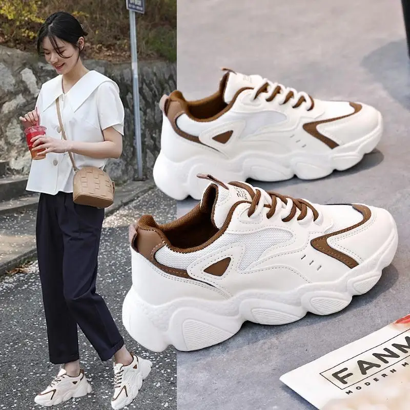 

Women's Thick-Soled White Biscuit Canvas Sneakers Ins Trendy 2023 Spring New Casual Sneaker