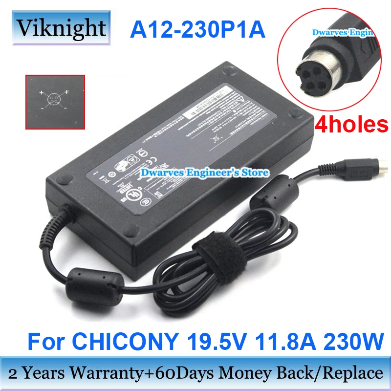 Original 19.5V 11.8A CHICONY AC Adapter A12-230P1A For Clevo P170EM P770DM P770DM-G P651HS For Eurocom SKY X6 Power Supply